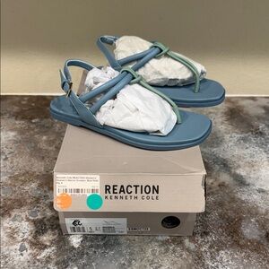 Kenneth Cole Reaction Dusty Blue Sandals with Mint Straps